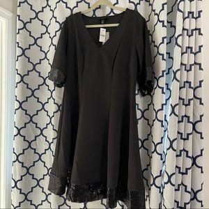 Lane Bryant Holiday Dress size 18-20 black with sequins